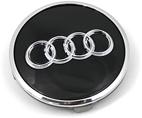 Audi 8W0601170A Radzierkappe (1 Stück) Nabenkappe Nabendeckel Felgendeckel Alufelgen, schwarz glänzend