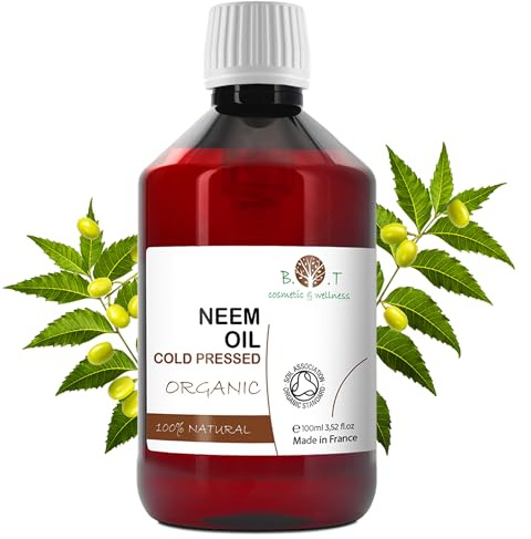 Organisches Neemöl - 100% Rein und Natürlich für Gartenarbeit, Tierpflege und Haut - Insektenschutzmittel, Aknebehandlung und Mehr - Kaltgepresst - 100 ml