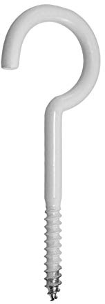 SN-TEC Wäscheleinenhaken/Schraubhaken/Deckenhaken 100mm  lange Ausführung  weiß (10 Stück)