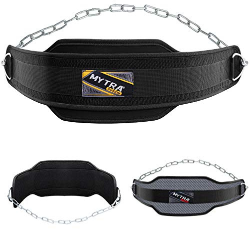 Mytra Fusion cintura palestra Neoprene Dip cintura - cintura powerlifting per Bodybuilding, Weightlifting e Deadlifting (Black)