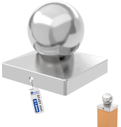 GeZu Impex® Post Cap 91 x 91 mm Stainless Steel Ball Square Fence Post top caps Metal