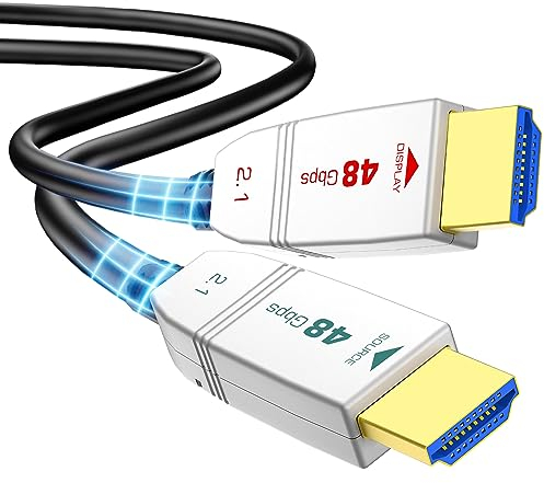 FeizLink 8K HDMI Glasfaser Kabel 5M, HDMI 2.1 Kabel 48Gbps High-Speed, 8K@60Hz 4K@120Hz Dynamic HDR eARC Dolby, Kompatibel mit Blu-ray/TV Box/HDTV/Projektor/Game Console/AVR