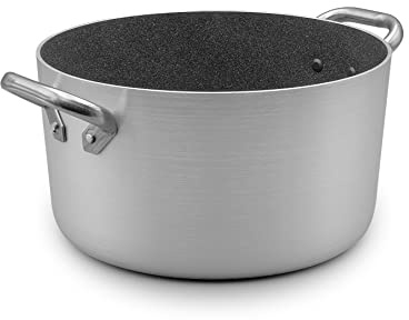 Pentole Agnelli ALSA104G20 Linea Shark Skin, Casseruola Alta, Antiaderente, con 2 Manici in Acciaio Inossidabile, 20 cm