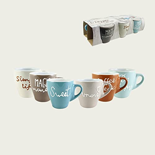Maison Tortorà - Set 6 Tazze da Caffè Shabby in Ceramica