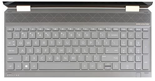 MiNGFi Silicone Cubierta del Teclado para HP 15 Pavilion x360 15-BR Spectre 15-ch Envy 15-BP/bq/cn/dr/DS 17-CE/BW/Ae 15-BS/BW/CB/CC/CD/CS/dw/dy/EF/eq/fq 17-BS/by - Transparente