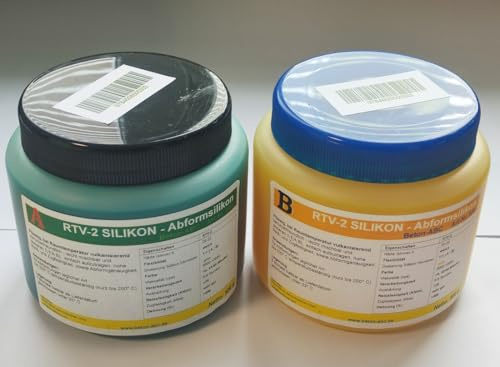Silikon. Abformsilikon 1 KG flüssiges Silikon ShA 20, Kautschuk, ‎Hitzebeständig kurz bis 250°C
