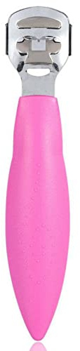 YNR Raschietto per piedi, per pelle dura, set per la cura dei piedi, in acciaio inox, strumenti per la cura dei piedi asciutti e bagnati, pelle morta, screpolata (rosa)
