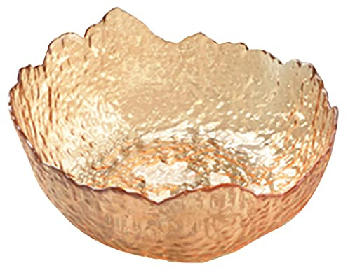 soulnioi Fruit Bowl Salad Bowl Glass Crystal Bowl Snack Dessert Bowl Clear Multipurpose Bowl for Wedding Candy Bowl Decorative Bowl for Home Office Party of Candy Snack Fruit 20cm-Amber