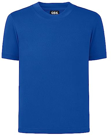 QBK 2T to Youth Neon Shirt Kids UPF 50+ Dry Fit Athletic Short Sleeve Rash Guard T Shirts for Boys Girls Sports Undershirt (Blue 5T)