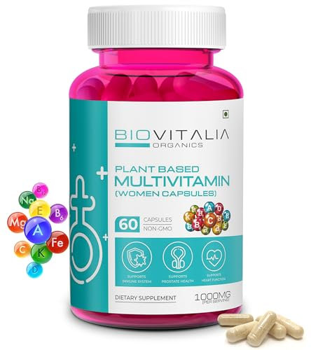 Biovitalia Multivitamin Capsule for Women | Dietary Supplement | Supports Immune System| Energy Booster & Supports Bone Health | Gluten Free - 60 Vegan Capsules