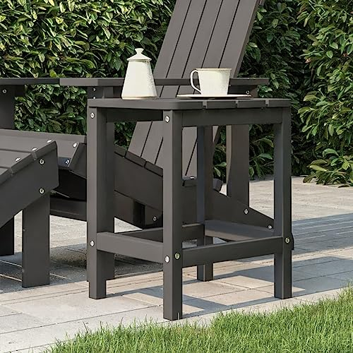 AUVYI Mesa auxiliar de jardín Adirondack, antracita, 38 x 38 x 46 cm, HDPE, mesa auxiliar pequeña, mesa de camping, mesa de buffet, mesa de cocina, mesa de cerveza, mesa de cerveza, mesa de póquer