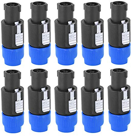 Lwuey Connecteur Adaptateur de Câble C-NL4FC, Speakon Prise Audio Étanche 6 à 15mm Fiche Speakon Vidéo 4 Broches Bonne Conductivité Électrique pour Haut Parleur Amplificateur Mixeur Son 10 Pièces