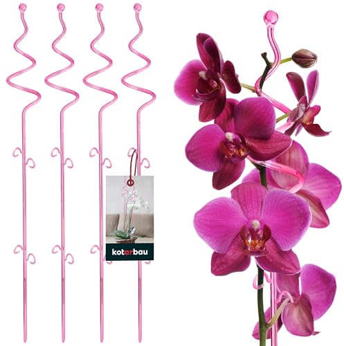KOTARBAU® 4er Set Pflanzenstütze Rosa PVC 58 cm Spirale Blumenstütze Rankhilfe Zimmerpflanzen Blumenstütze Garten Orchideenstab Stützstab Pflanzen dekorative Pflanzenhalter Zimmerpflanzen Rankstäbe