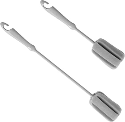 GOOHOCHY 2pcs Long Handle Water Bottle Cleaning Brushes Sponge for Milk Bottles and Water Mugs Extra Long Practical Brush Set for Kitchen and Travel Cleaning