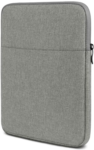 moex Tablet Hülle für Amazon Fire HD 10 (2023) Tasche mit Reißverschluss und Fach für Zubehör, Nylon Stoff Sleeve weich Gepolstert, Schutzhülle Minimalistisch Dash Case, Grau