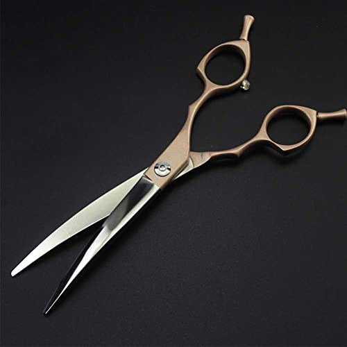 Frisörsax, frisörsax, professionell hårsax-set, hårklippningssax med vasst blad, frisörsax, klippsalongrakapparat, 6,5 tum, röd, 15 cm, böjd sax (guld, 6