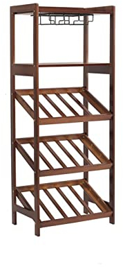 Weinschrank Weinschrank mit Edelstahl-Getränkehalter, Restaurant, kleines Weinregal, Holz, Wohnzimmer, 53 x 33 x 130 cm, Weinschrank Ein Schrank zur Aufbewahrung alkoholischer Getränk(Color:5-layer-Cu