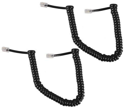 UKCOCO 2pezzi Cavi Telefonici Coiled Cavi Per Ricevitore Di Telefono Fisso e Facile Installazione Design Anticlimatico
