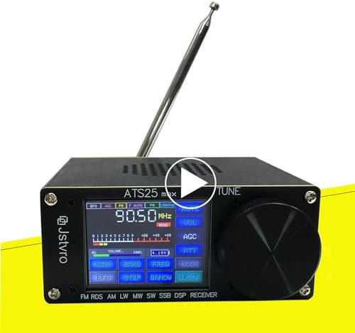 Upgraded ATS-25Max v5.2b All Full Bands SI4732 Receiver Portable 2.4 inch FM AM LSB USB LW SSB Shortwave Color Touching Screen Aluminum Alloy 3000Mah Battery Big Speaker Nice Sound