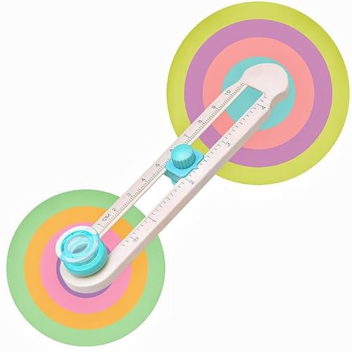Magnoloran Cortador circular, cortadores circulares para manualidades, cortador circular de papel, calibre ajustable de 2 a 20 cm, cortador circular giratorio perfecto para manualidades, corte