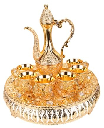 JISADER Juego de café Turco Europeo, Tetera turca para Bebidas, cafetera, Juego de Servicio de té, Juego de Servicio para Comedor, hogar