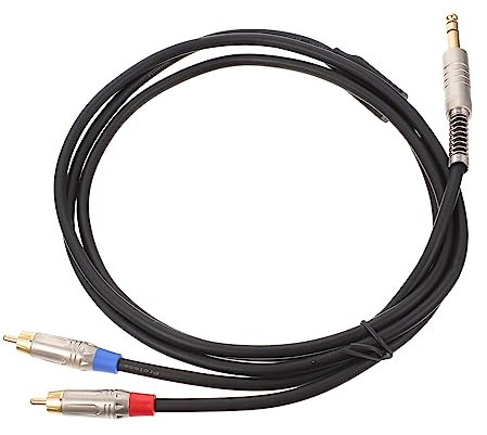HOMSFOU Male to Dual Phono Audio Cable Black Connector Wire for Audio Equipment and Home Theater Systems