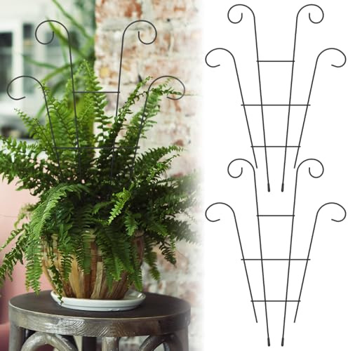 Ghshanog 2 Pcs Plant Trellis for Houseplant Climbing,Metal Pot Trellis Garden Support Stand, 40 x 30 CM Rustproof House Plant Support Trellis Indoor Outdoor for Garden, Flowers, Vine