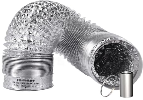 Long Flexible Aluminum Air Ducting, Tumble Dryer Hose for Dryer Venting, HVAC Exhaust Pipe for Kitchen and Bathroom Fans, Insulated Ventilation Ducting for Heat Dissipation(5m,250mm)