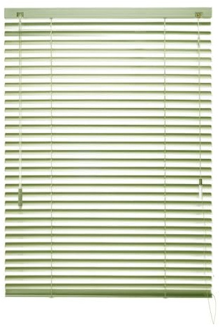 Aluminum Mini Blinds, 1 Slat Cordless Light Filtering Venetian Blind for Indoor Windows, Custom Horizontal Corded Shades for Office Bathroom Bedroom(Lime Green)
