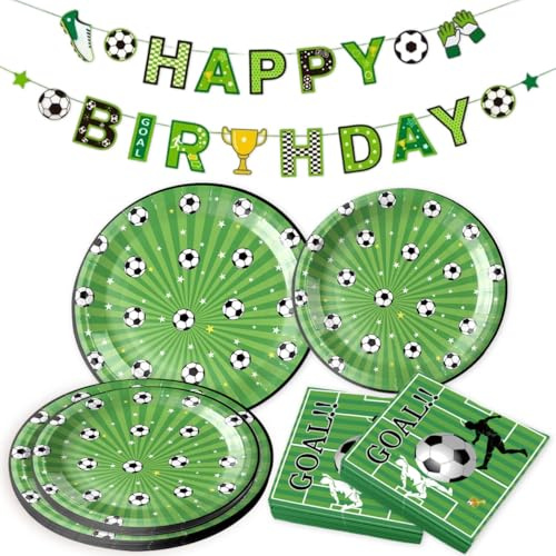 fútbol vajilla para fiestas platos de fútbol vajilla decorativa de fútbol platos de cartón de fútbol vasos de cartón servilletas decoraciones de fútbol niñas niños decoración de cumpleaños infantil