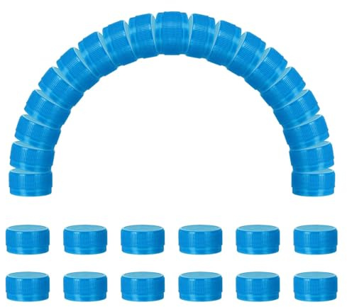 sourcing map 50pcs Plastic Bottle Caps, 30mm Bottle Screw Lid Top Water Bottles Top Cap for DIY Development Imagination Intelligence Craft Scrapbook Creative Gifts, Sky Blue