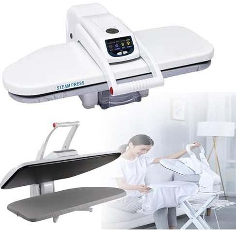 Digital Steam Press for Clothes, 1600W Fast-Heating Professional Iron Press Machine with Fabric Settings, Ideal for Quick and Efficient Ironing