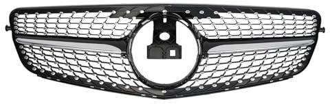 NKURTPC Kühlergrills Auto-Lufteinlassgitter Passend für 2007–14 Mercedes C-Klasse W204 AMG Front-Kühlergrill Diamant Glanz Schwarz