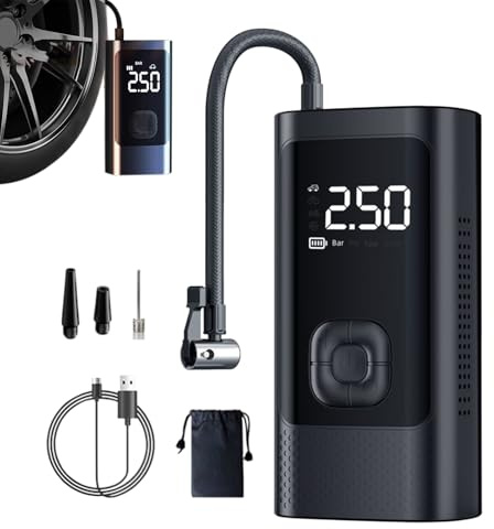 Pompa ad aria per auto, gonfiatore senza fili, compressore per pneumatici da bicicletta, 3-150psi Pompa elettrica portatile con LED, sperimenta una facile inflazione con questo compressore d'aria
