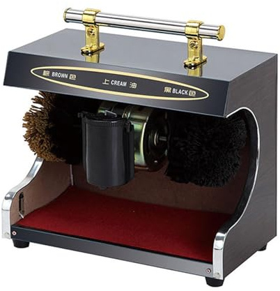 Electric Shoe Polisher, Fully Automatic Shoe Shine Machine with Double Brush System for Easy Cleaning and Low Noise