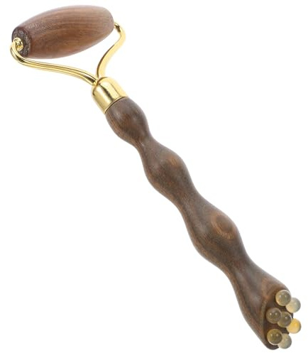 ibasenice Gua Sha Massagegerät aus Holz Gesichtsroller mit Kühlfunktion Augenroller für Hautpflege Körpermassagegerät Gua Sha Werkzeug für Anti-aging