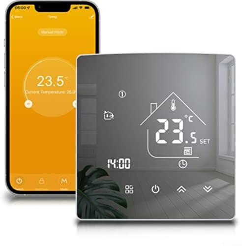 ZMdooreasy Termostato inteligente WIFI montado en la pared para caldera de gas y calefacción por suelo de agua, horario programable, control remoto por aplicación, activación por voz (calefacción