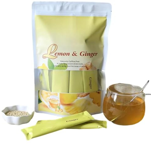 Bevanda istantanea al gusto di limone e zenzero, senza caffeina, 1 pz | tè allo zenzero e limone; sapore delicato e rinfrescante; zero assunzione di caffeina; doppia erogazione calda fredda