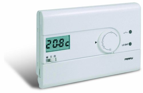 Perry 1TPTE411/B Termostato per Parete Digitale, Bianco