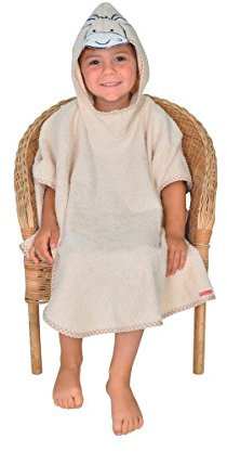 Wörner Kinder-PonchoEsel mit Kapuze mit Applikation Frottier natur Größe 75x60 cm