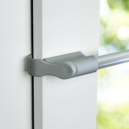 Easy-Shadow Klemmstange 10/12 mm Metall - Länge ausziehbar 50-75 cm in silber-grau - Vitrage Gardinenstange Bistrostange ausdrehbar für Scheibengardine
