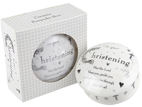 en céramique Bébés Boîte souvenir de baptême garçon fille bébé Sainte Blanc religieux