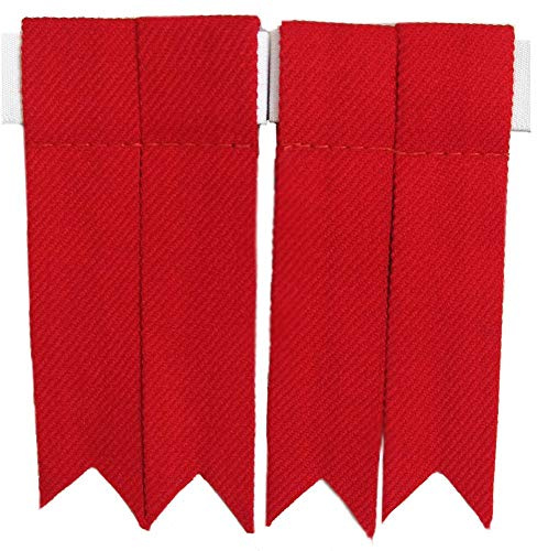 Tartancity Men’s Scottish Kilt Hose Sock Flashes Garter Adult/Kilt Flashes Plain Red