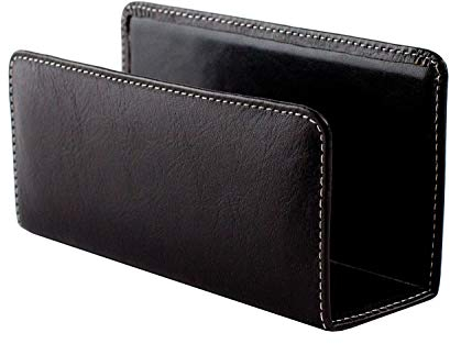 DELMON VARONE - Briefständer aus Premium Leder Vintage Anilin braun, Dokumentenhalter zur Aufbewahrung von Briefe, Dokumente und Prospekte, Organizer für Schreibtisch und Büro mit Metalleinlage