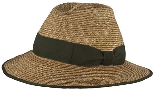 Trachten-Strohhut Sommerhut Trachtenhut – Aus 100% Stroh mit grüner Band-Garnitur – Traveller – Flexibel & Bequem