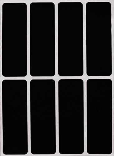 Sticker Schwarz 76 mm x 25 mm Aufkleber – 7,5 cm x 2,5 cm viereckige Etiketten 120 Stück von Royal Green