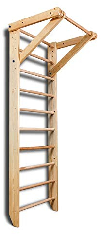 Sportgerät Kletterwand Klettergerüst Fitness ˝Sport-1-220˝ Holz Sprossenwand mit Stange Turnwand Kinder Gym