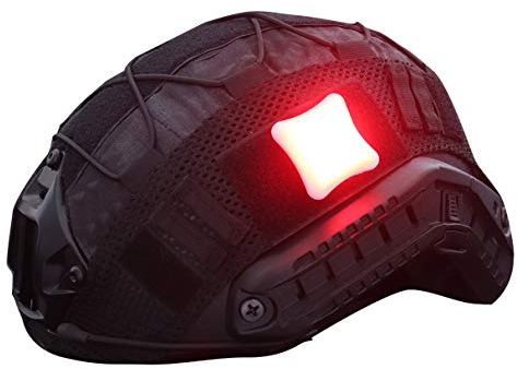 Taschenlampe Airsoft Helm taktisch Stroboskop Notfall Sicherheit Leuchtsignal Paintball Helm selbstklebend magisch LED Blinklicht Camping (Rot)