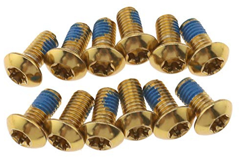The Lord of the Tools Scheibenbremsenschrauben Scheibenbrems-Rotorschrauben M5 x 10mm Schraube Mountainbike, Gold, 12 Stück