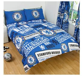 Chelsea FC Patch Double Duvet Cover Set Blue